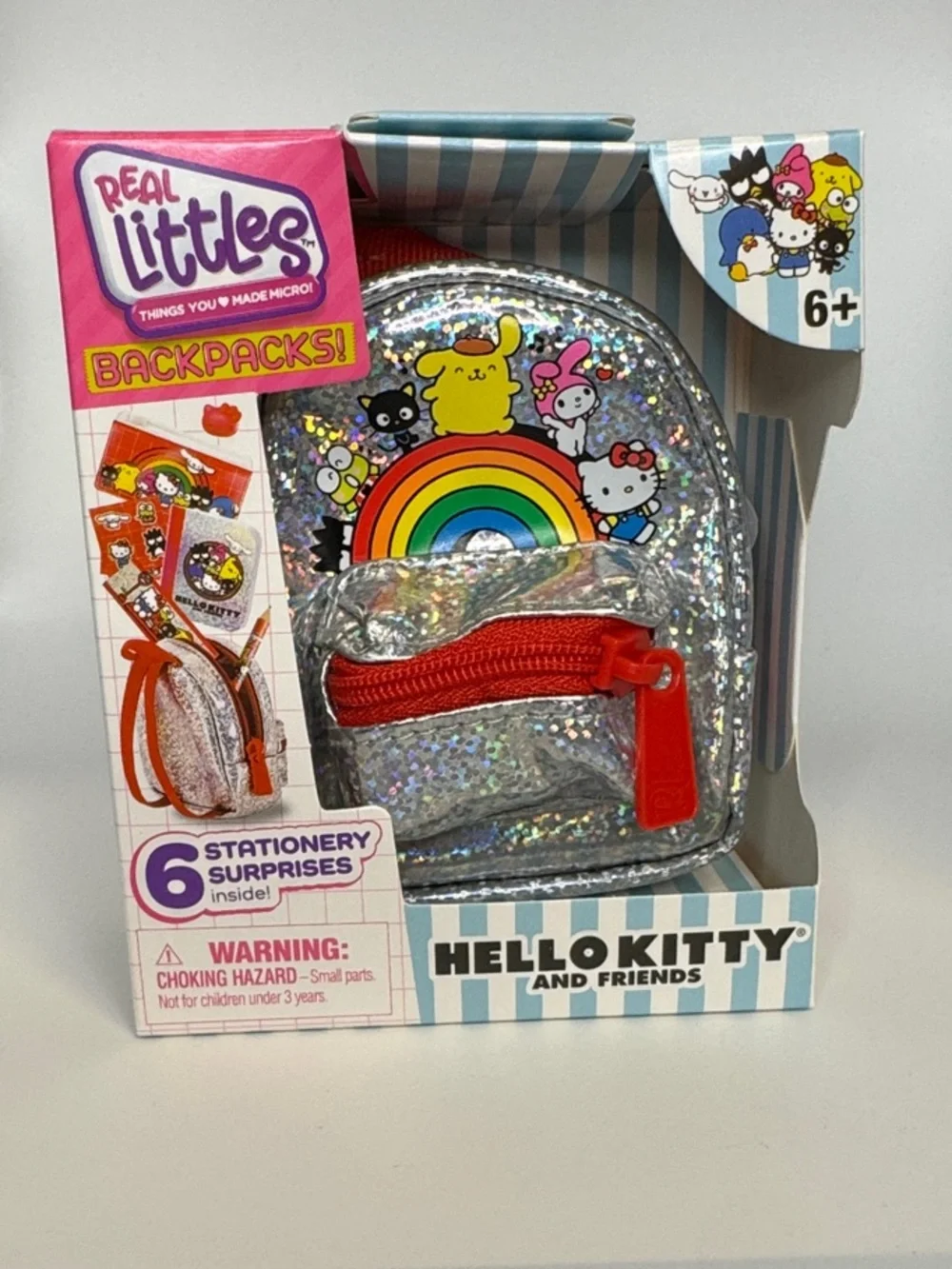 🎀 NIB. Real Littles Hello Kitty and friends Glitter Mini Stationary Backpack